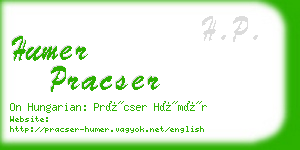humer pracser business card